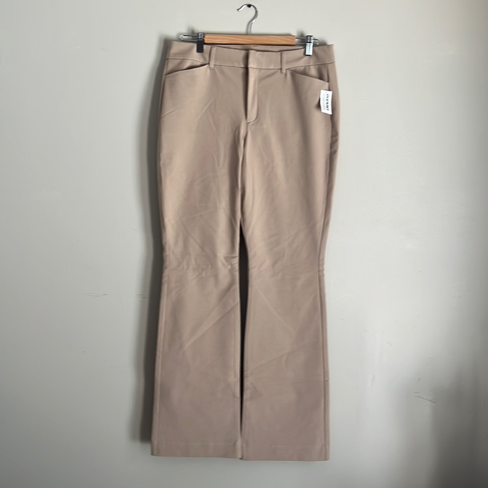 Old Navy High Rise Pixie Flare Secret Smooth Pockets women’s size 12 khaki color
